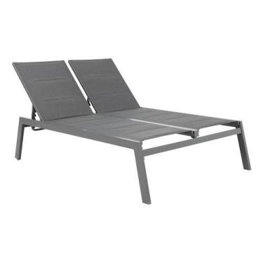 Imagem de Espreguiçadeira Dupla 5 Pos Aluminio 203x128x43cm Até 240kg  - Nateria