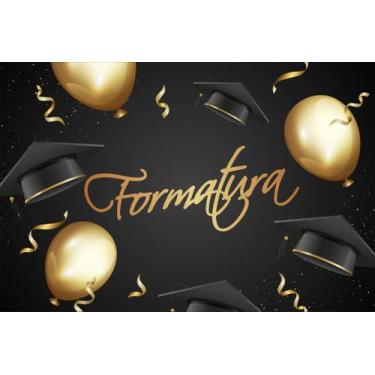 Imagem de Painel de Lona Formatura Balão Dourado 2022 - Fabrika de Festa, 200x15