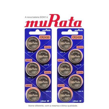 Imagem de 10 Baterias Murata CR2430 DL2430 ECR2430 Célula de Moeda de Lítio de 3
