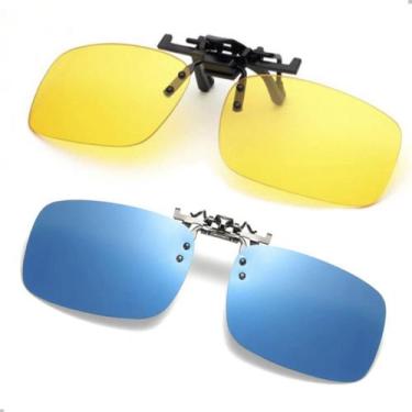 Imagem de Kit 2 Clip On Encaixa Oculos De Grau Polarizado Uv Motorista Dirigir -