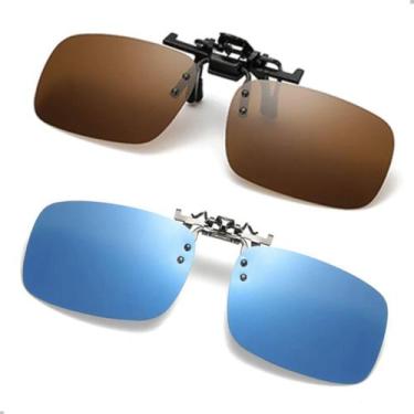 Imagem de Kit 2 Clip On Encaixa Oculos De Grau Polarizado Uv Motorista Dirigir -
