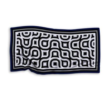 Imagem de Canga Saída De Praia Estampa Abstrata Preta/Branca 125x70cm - PRESENTE