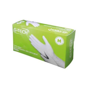 Imagem de Luva Látex de Procedimento com Pó Tamanho M, G-Tech 100 UNDIDADES Bran