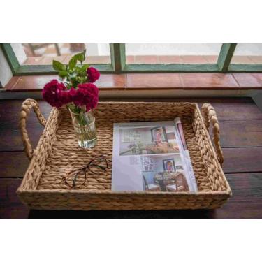 Imagem de Bandeja Fibra Natural Jacinto de Água 36X56X8Cm Rafimex