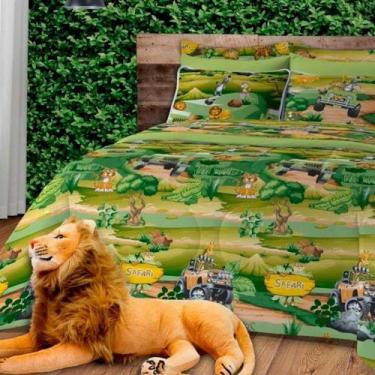 Imagem de Cobre Leito Infantil Casal Estampado Vivaldi Safari Divertido Ref 66.5