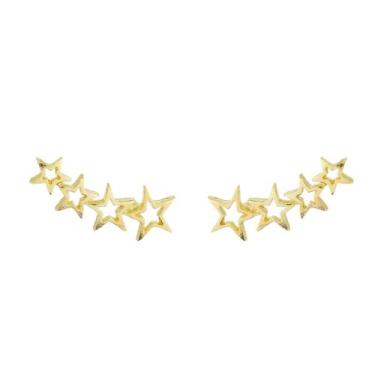 Imagem de Brinco Ear Cuff Quatro Estrelas Banhado a Ouro 18k - Work Semijoias
