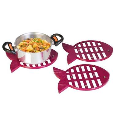 Imagem de Kit 3 Descanso de Panelas Peixe Cor Rosê - JW Shop
