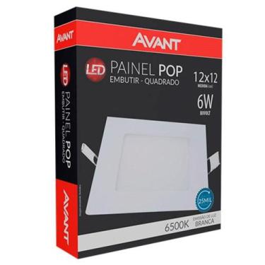 Imagem de Plafon Painel Avant Led Quadrado 12cm Embutir 6W 6,5K 360 Lumens, Bivo