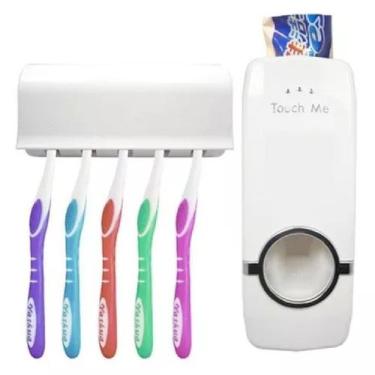 Imagem de Dispenser Aplicador Pasta Dente Suporte Escovas Creme Dental - Equipe