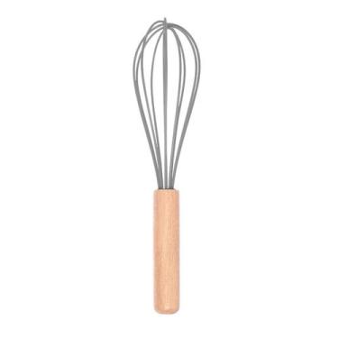 Imagem de Fue De Silicone Bambu Batedor Fouet Ovos Clara Bolo 23cm - Ladiv Comer