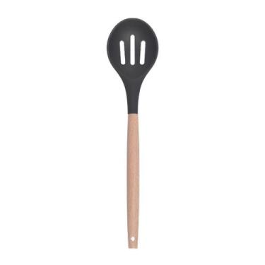 Imagem de Colher Raspa Tudo Perfurada De Arroz Silicone Bambu 32cm - Ladiv Comer