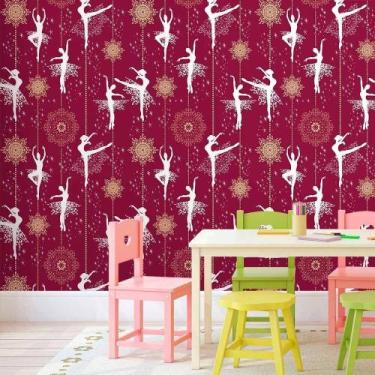Imagem de Papel de Parede Bailarina Star Vinho - QCola, 0,60 x 2,50 metros