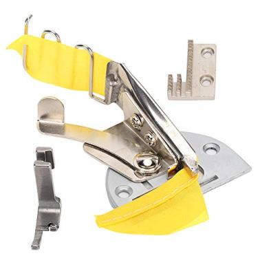 Imagem de Máquina de Costura Industrial Akozon de Agulha Dupla Plana Com Tubo de Rolo de Borda Dupla - Perfeita para Alfaiataria Profissional, Estofados e Confecção de Roupas