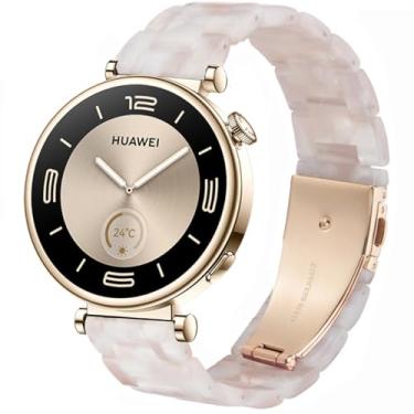 Imagem de DEALELE Pulseira Feminina Compatível com Huawei Watch GT5 Pro 42 mm/GT5 41 mm/GT4 41 mm/Garmin Venu 3S/Forerunner 265S/Fossil Gen 6, Pulseira de Resina Colorida de 18 mm, Flores