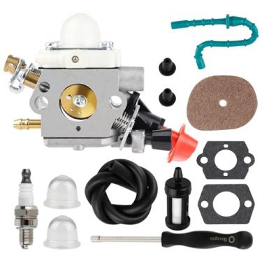 Imagem de Ferilter Carburador C1M-S207A para aparador Stihl FS56RC FS56R FS56 FS56C FS70C KM56RC FC70 FC56 HT56C Weed Eater Parts 4144 120 0603 Carburador de cabo de acelerador de metal com linha de combustível