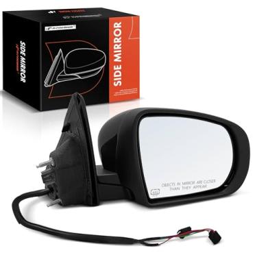 Imagem de A-Premium Espelho retrovisor elétrico lateral do passageiro - compatível com Jeep Compass 2017-2022 - Espelho retrovisor externo preto dobrável manual aquecido com seta