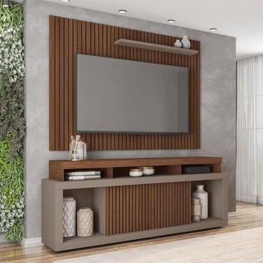Imagem de Rack com Painel para TV até 70 Polegadas Aegon Marrom Claro/Havana - Caemmun