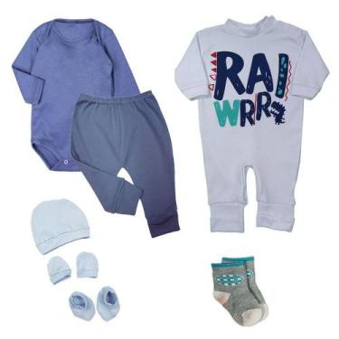 Imagem de Kit Roupas de Bebê 7 Pças Body Mijão Macacão Essenciais Bebê - Koala B