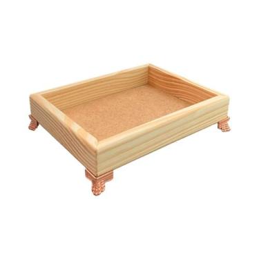 Imagem de Bandeja Retangular sem Alça 18,5x14,5x3 com Pé Piano Madeira Pinus 10m