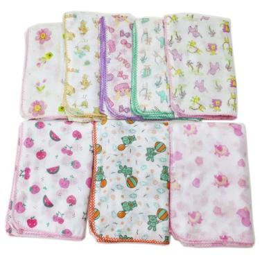 Imagem de Toalha Fralda Luxo Estampada 70cm X 110cm Com Crochê - DUGU , 5 Femini