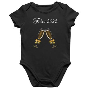 Imagem de Body Bebê Algodão Feliz 2022 - Foca na Moda, Preto, M