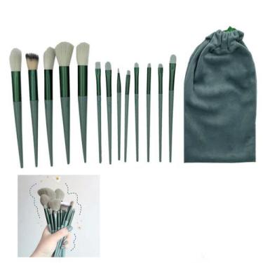 Imagem de Pincel Kit 13 Peças Maquiagem Bolsa Make Up Base Corretivo Po Compacto