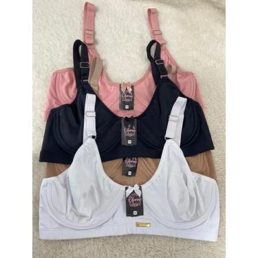 Imagem de Kit 4 Sutiã Meia Taça Arco Poliamida - Charme Delas, Preto rosa bege v