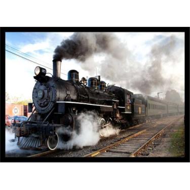 Imagem de Quadro Decorativo Trem Locomotiva Máquinas Paisagem Salas Quartos Escr