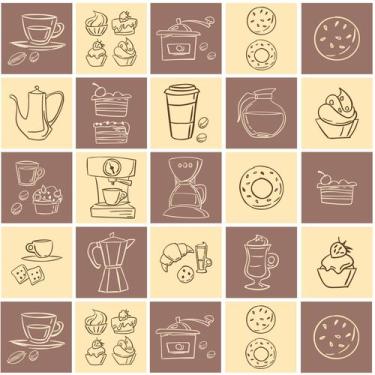 Imagem de Adesivo de Azulejo Cozinha Hora do Café 15x15cm com 72un - Quartinhos