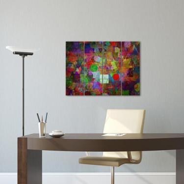 Imagem de Placa Painel Decorativa em MDF Foto Abstrato Colorido Kit 4 Placas - Q