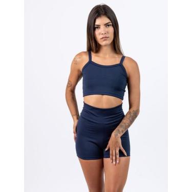 Imagem de Conjunto De Academia Feminino Top Alcinha E Shorts - OXY SPORT, GG, Az