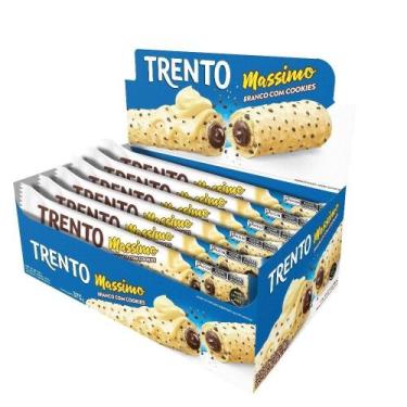 Imagem de Chocolate Trento Wafer Massimo Branco com Cookies 25g - Embalagem com 