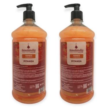 Imagem de 2 Sabonete Líquido Grande 1 Litro Pitanga Perfumado Hidratante Antialé