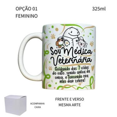 Imagem de Caneca 325ml Flork Médico Veterinário Médica Veterinária - LARANJA E M