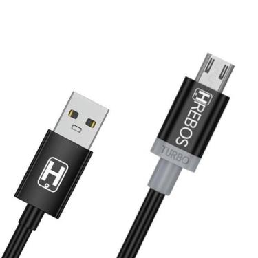 Imagem de Cabo Carregador Micro Usb Turbo Para Motorola G5s G5s Plus - HREBOS