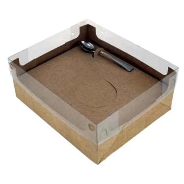 Imagem de 10 Caixas Kraft Ovo 350g Páscoa Com Colher Presente Transporte Visor A