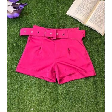 Imagem de Shorts Feminino Alfaiataria Social Com Cinto Zíper E Bolsos - estacao,
