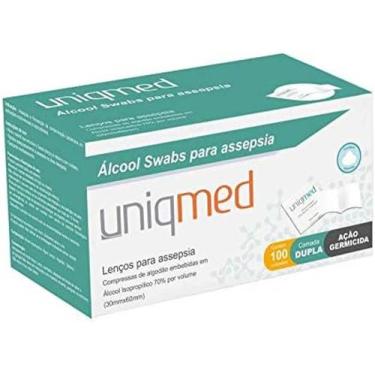 Imagem de Álcool Swabs para Assepsia - 30mmx60mm - Kit com 500 Unidades - Uniqme
