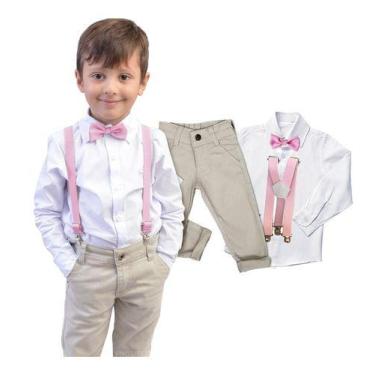 Imagem de Conjunto Batizado Manga Longa Calça Faca Bebe Infantil Cores e Tamanho
