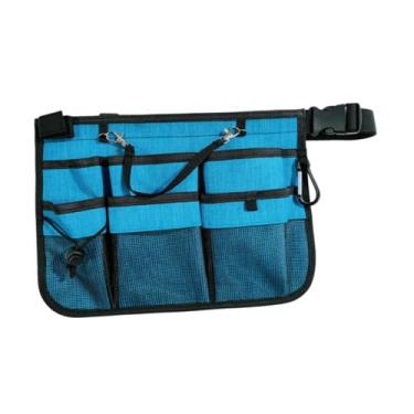 Imagem de Colaxi Enfermeira fanny pacote ferramenta enfermeira cinto bolsa de limpeza saco quadril multi compartimento enfermeira cintura organizador cinto, Azul