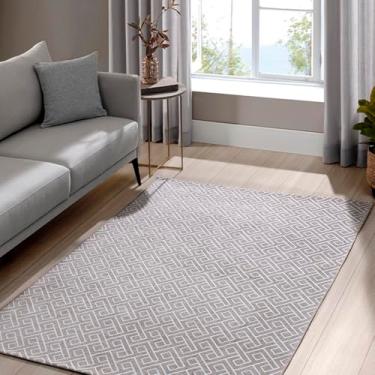 Imagem de Tapete Retangular 1,40 x 2,00 Jacquard Decor Tapecol Antiderrapante Bella Janela - Sala Quarto (London Bege Caqui)