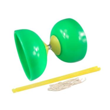 Imagem de EHJRE Conjunto chinês de ioiô Diabolo com rolamento triplo Diabolo Fitness com bastão de Diabolo Corda de Diabolo Conjunto chinês de Diabolo para iniciantes , Verde