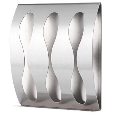 Imagem de Rack de Suporte de Dentes Montado na Parede Em Aço Inoxidável para Hroom, Camadas Domésticas e acessórios. (Porta escova de dentes com três furos 2301N-3)