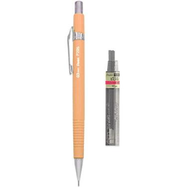 Imagem de Pentel Lapiseira automática P205-97C - faixa floral pastel - individual + 12 pontas de recarga de 0,5 mm HB (laranja)