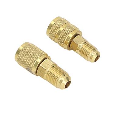 Imagem de Adaptador de Peças de Ar Condicionado R22 M1/4Sae Bomba de Vácuo Hvac X F5/16Sae R410 M5/16Sae X F1/4Sae Adaptador Giratório de Cobre Mini Adaptador Dividido Tanque 2 Peças Barra