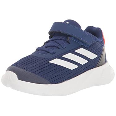 Imagem de adidas Tênis infantil Duramo SL de renda elástica, Azul vitória/branco/vermelho solar, 12 Little Kid
