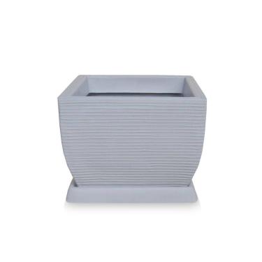 Imagem de Vaso D Planta + Prato Quadrado Polietileno 30X40 Cinza Claro