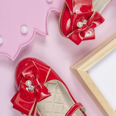 Imagem de Sapatilha Infantil Menina Dourada com laço  2016 - B2A KIDS, Vermelho,