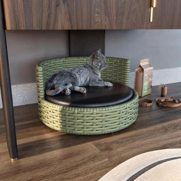 Imagem de Sofá Caminha Pets Comfort Redonda Estofamento Impermeável  Junco Verde