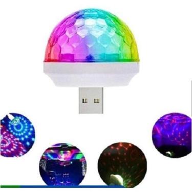 Imagem de Mini Globo Led Colorido Lampada Usb Bola Maluca Celular